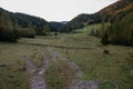 Mountain pasture KonjÃÂ¡ÃÂica with jeep tracks Royalty Free Stock Photo